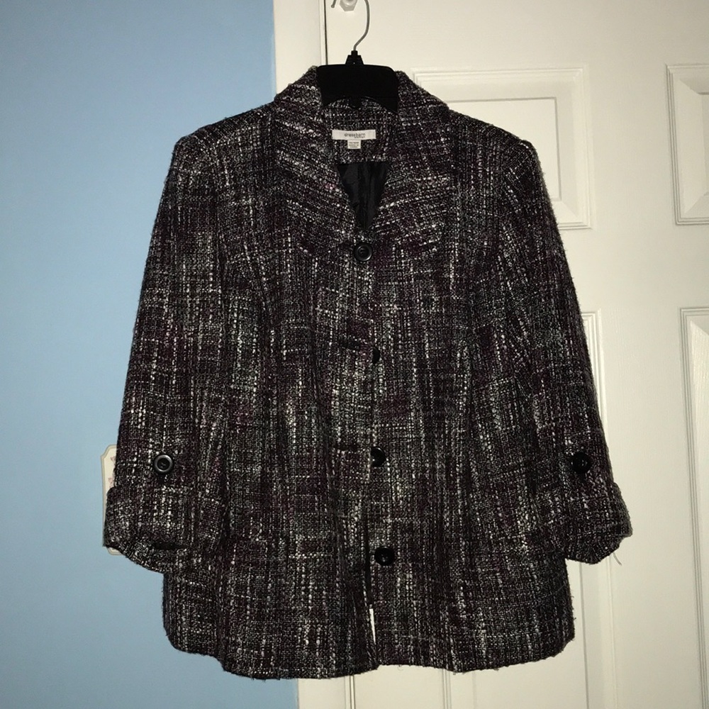 Dress barn Purple, White and grey Blazer 14/16W